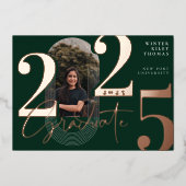 Invitation En Aluminium Script Moderne Graduate 2025 Arch Concentric Photo (Recto)