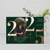 Invitation En Aluminium Script Moderne Graduate 2025 Arch Concentric Photo (Debout devant)