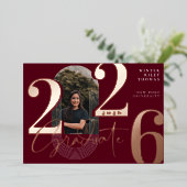 Invitation En Aluminium Script Moderne Graduate 2025 Arch Concentric Photo (Debout devant)