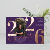 Invitation En Aluminium Script Moderne Graduate 2025 Arch Concentric Photo (Debout devant)