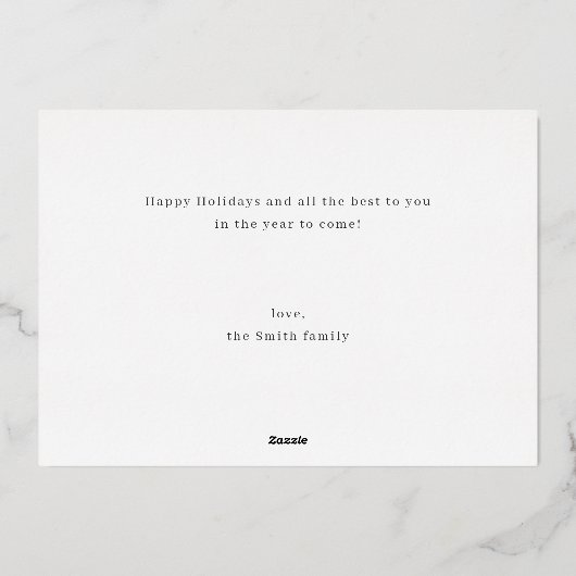 Invitation En Aluminium Script moderne Joyeux Noël Photo Holiday (Verso)