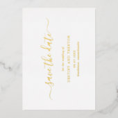 Invitation En Aluminium Script Moderne Simple Mariage Élégant Enregistrer  (Recto)