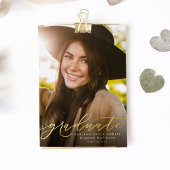 Invitation En Aluminium Script moderne simple une graduation photo