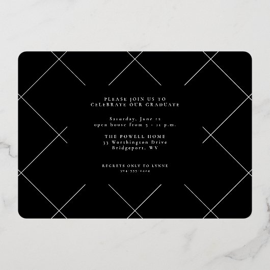 Invitation En Aluminium Script moderne simple une graduation photo (Verso)