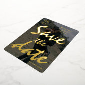 Invitation En Aluminium Script noir gras moderne enregistrer la photo de d (Rotation)