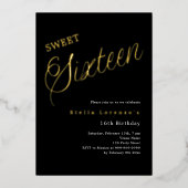 Invitation En Aluminium Script or gold luxe Douze ans douce (Recto)