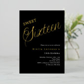 Invitation En Aluminium Script or gold luxe Douze ans douce (Debout devant)