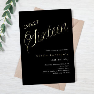 Invitation En Aluminium Script or gold luxe Douze ans douce
