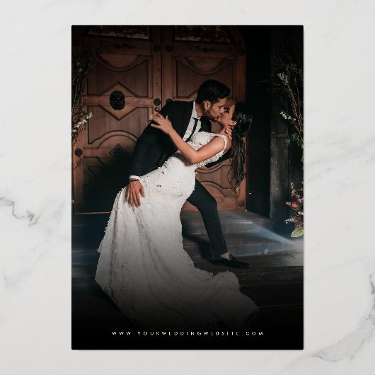 Invitation En Aluminium Script Rétro Ce Juste Obtenu Vraiment Drôle Mariag (Verso)