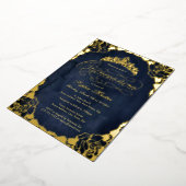 Invitation En Aluminium Script Rose élégant or de la Royal Navy Quinceaner (Rotation)