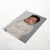 Invitation En Aluminium Script Rose Gold Baptême et baptême religieux (Rotation)