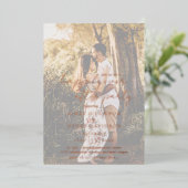 Invitation En Aluminium Script Rustique Photo Réception de mariage moderne (Debout devant)