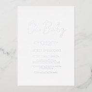 Invitation En Aluminium Script rustique simple Baby shower élégant Argent