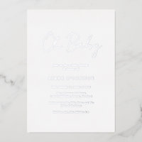 Script rustique simple Baby shower élégant Argent