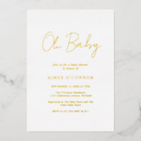 Script rustique simple Elégant Baby shower Or