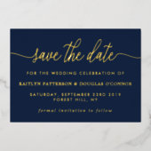 Invitation En Aluminium Script Simple Enregistrer La Date Réelle (Recto)