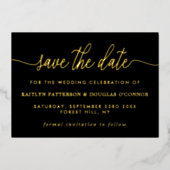 Invitation En Aluminium Script Simple Enregistrer La Date Réelle (Recto)