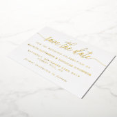 Invitation En Aluminium Script Simple Enregistrer La Date Réelle (Rotation)