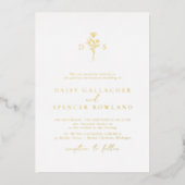 Invitation En Aluminium Script simple et Mariage de monogramme floral mini (Recto)