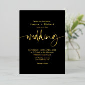 Invitation En Aluminium Script simple or moderne élégant mariage (Debout devant)