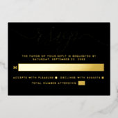 Invitation En Aluminium Script simple - Real Foil - Mariage RSVP (Recto)