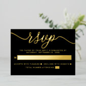Invitation En Aluminium Script simple - Real Foil - Mariage RSVP (Debout devant)