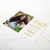 Invitation En Aluminium Script tendance Sweet 16 Anniversaire Photo (Rotation)