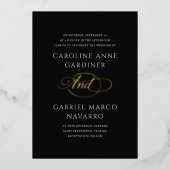 Invitation En Aluminium Script Typography Contemporary Wedding (Recto)