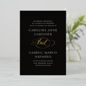 Invitation En Aluminium Script Typography Contemporary Wedding (Debout devant)