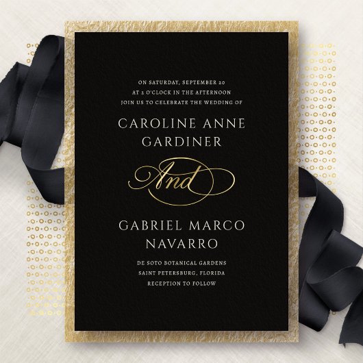 Invitation En Aluminium Script Typography Contemporary Wedding
