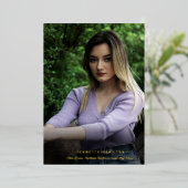 Invitation En Aluminium Scripts de typographie - Diplôme photo avant/arriè (Debout devant)