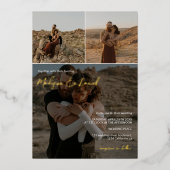 Invitation En Aluminium Scripts modernes noms 4 photos mariage chic (Recto)