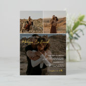 Invitation En Aluminium Scripts modernes noms 4 photos mariage chic (Debout devant)