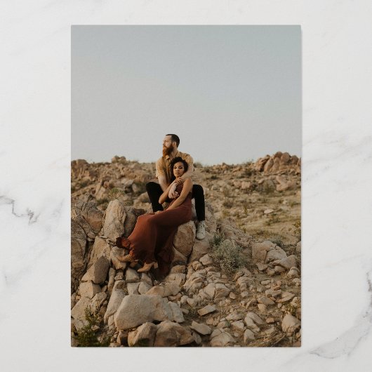 Invitation En Aluminium Scripts modernes noms 4 photos mariage chic (Verso)