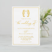Invitation En Aluminium Seahorse Coastal Beach Élégant Mariage Script (Debout devant)