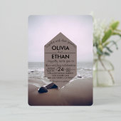 Invitation En Aluminium Seascape beach shore marine Mariage Foil Invitatio (Debout devant)