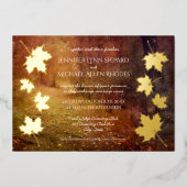 Invitation En Aluminium sentier d'automne tombant érable feuille rustique  (Recto)