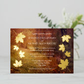Invitation En Aluminium sentier d'automne tombant érable feuille rustique  (Debout devant)