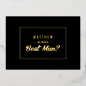 Invitation En Aluminium Seras-tu mon Meilleur Homme ? Mariage d'or noir (Recto)
