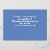 Invitation En Aluminium Serez-Vous Ma Femme D'Accueil Dusty Fleurs sauvage (Verso)