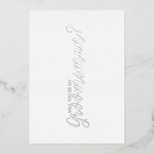 Invitation En Aluminium Serez-Vous Mon Groomsman ? Script moderne Silver (Recto)