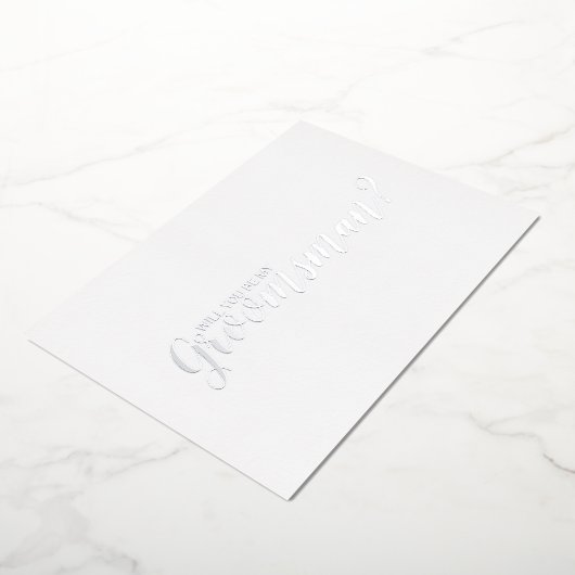 Invitation En Aluminium Serez-Vous Mon Groomsman ? Script moderne Silver (Rotation)