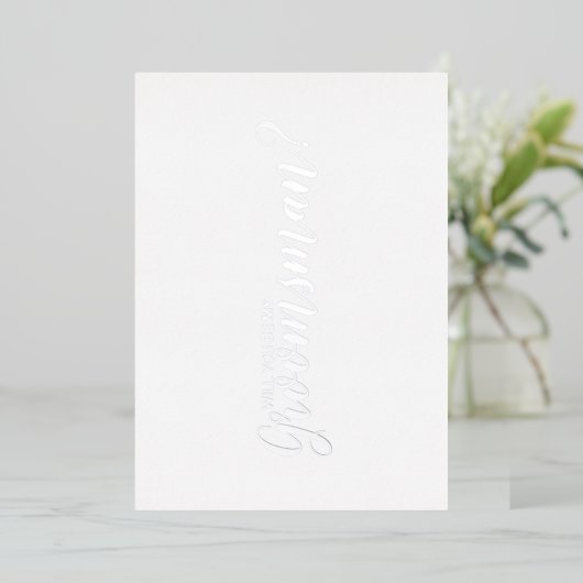 Invitation En Aluminium Serez-Vous Mon Groomsman ? Script moderne Silver (Debout devant)