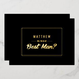 Invitation En Aluminium Serez-vous mon témoin ? Mariage Black Gold