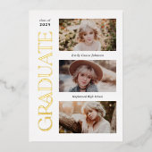 Invitation En Aluminium Série branchée Multiphoto Graduation (Recto)