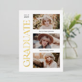Invitation En Aluminium Série branchée Multiphoto Graduation (Debout devant)