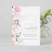 Invitation En Aluminium Service commémoratif de papillon floral en argent  (Debout devant)