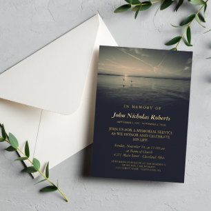 Invitation En Aluminium Service funéraire mémorial de l'aube océanique en