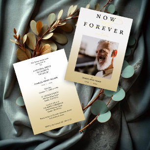 Invitation En Aluminium Service funéraire photo minimaliste de dégradé mod