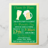 Invitation En Aluminium Shamrock St. Patrick's Day Party (Recto)